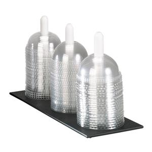 Three section dome lid holder - flat - Black Polystyrene