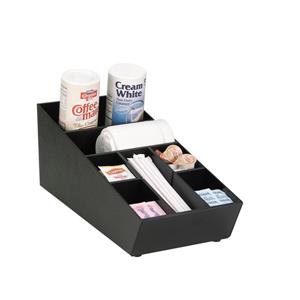 Countertop Stackable Lid, Straw and Condiment Organizer - Black Polystyrene