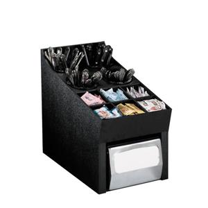 Countertop flatware, condiment and napkin organizer - Black Polystyrene