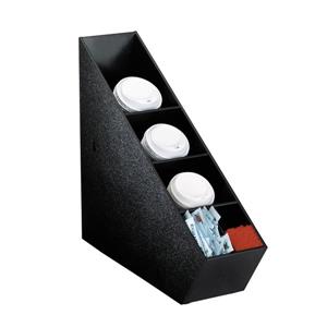 Countertop lid, straw & condiment organizer - regular lids - Black Polystyrene