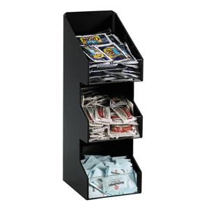 3 section countertop vertical lid & condiment organizer - Black Polystyrene